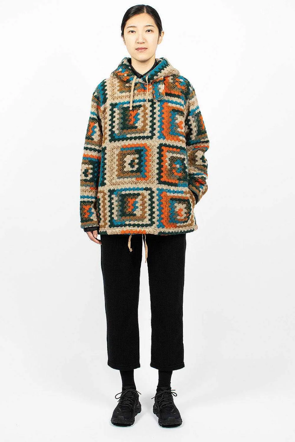 Engineered Garments FWK Crochet L/S Hoodie Multi| Knitwear