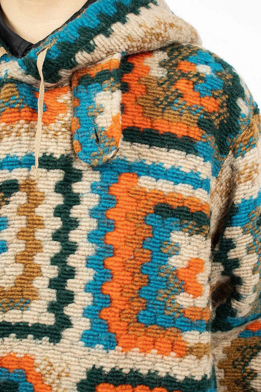 Engineered Garments FWK Crochet L/S Hoodie Multi| Knitwear