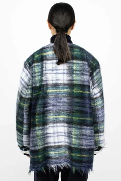 Sofie D'Hoore Croft Woven Jacket Green Tartan| Outerwear