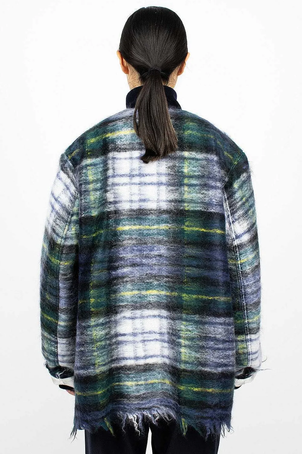 Sofie D'Hoore Croft Woven Jacket Green Tartan| Outerwear