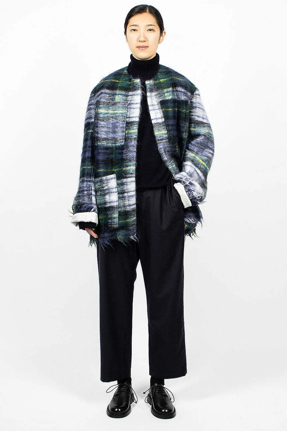 Sofie D'Hoore Croft Woven Jacket Green Tartan| Outerwear