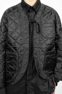 Engineered Garments FWK Diamond Quilted Cutaway Jacket Black| Outerwear