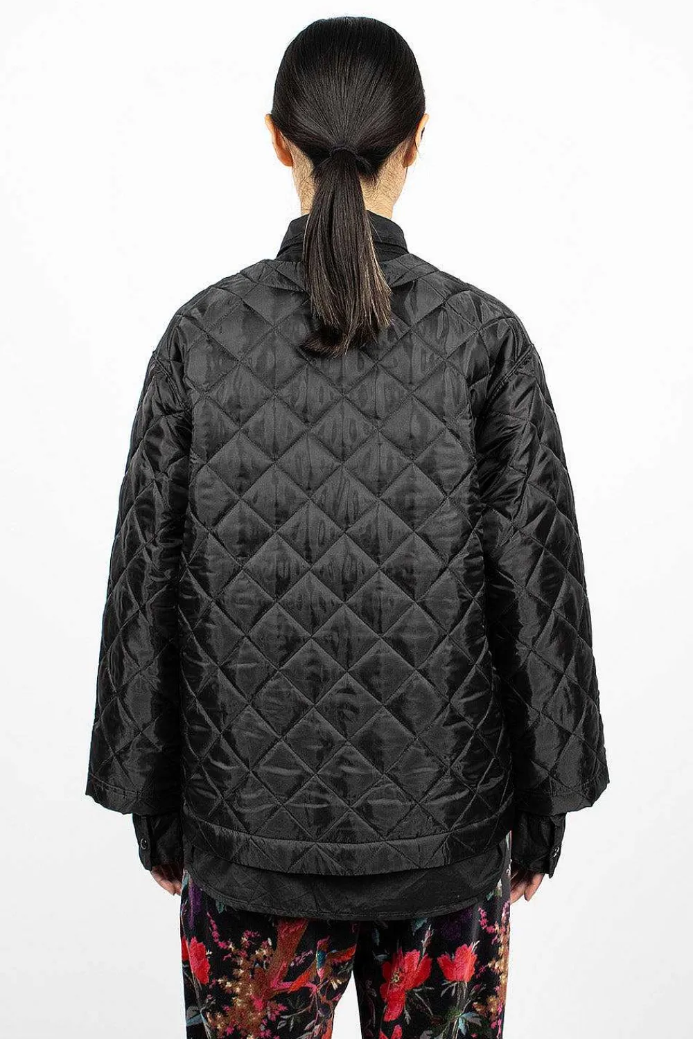 Engineered Garments FWK Diamond Quilted Cutaway Jacket Black| Outerwear