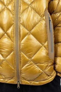 and wander Diamond Stitch Down Hoodie Camel| Outerwear