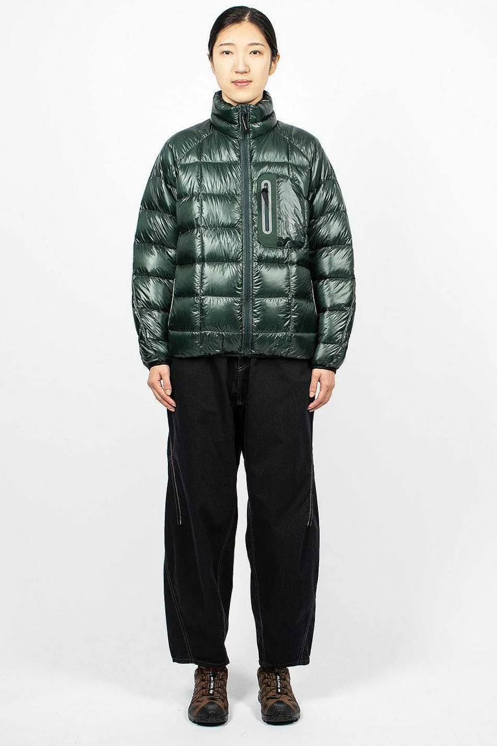 and wander Diamond Stitch Down Jacket Green| Outerwear
