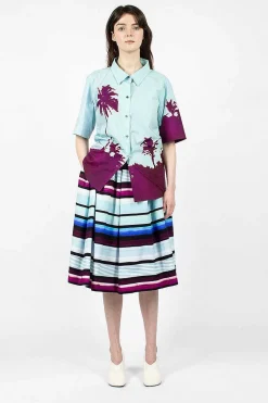 Dries Van Noten Digital Print Skirt Blue| Skirts
