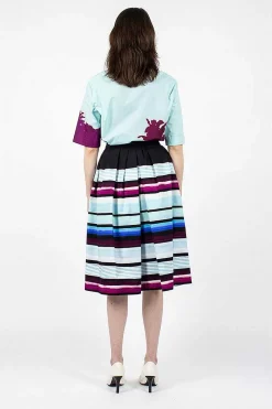 Dries Van Noten Digital Print Skirt Blue| Skirts