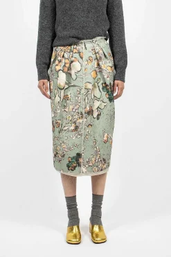 Dries Van Noten Distressed Floral Pencil Skirt| Skirts