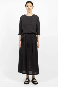 Black Crane Double Layered Skirt Black| Skirts