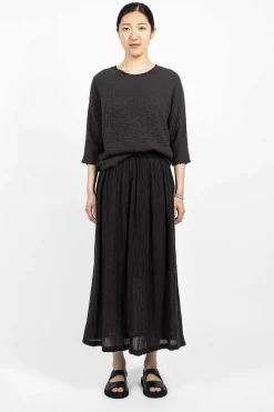 Black Crane Double Layered Skirt Black| Skirts