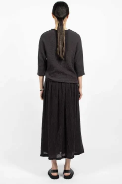 Black Crane Double Layered Skirt Black| Skirts