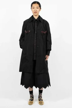 Simone Rocha Embellished Cup Car Coat| Outerwear