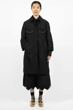 Simone Rocha Embellished Cup Car Coat| Outerwear