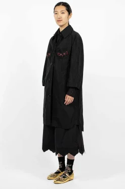 Simone Rocha Embellished Cup Car Coat| Outerwear