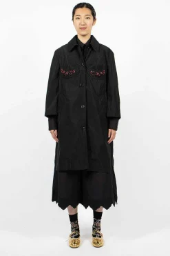 Simone Rocha Embellished Cup Car Coat| Outerwear