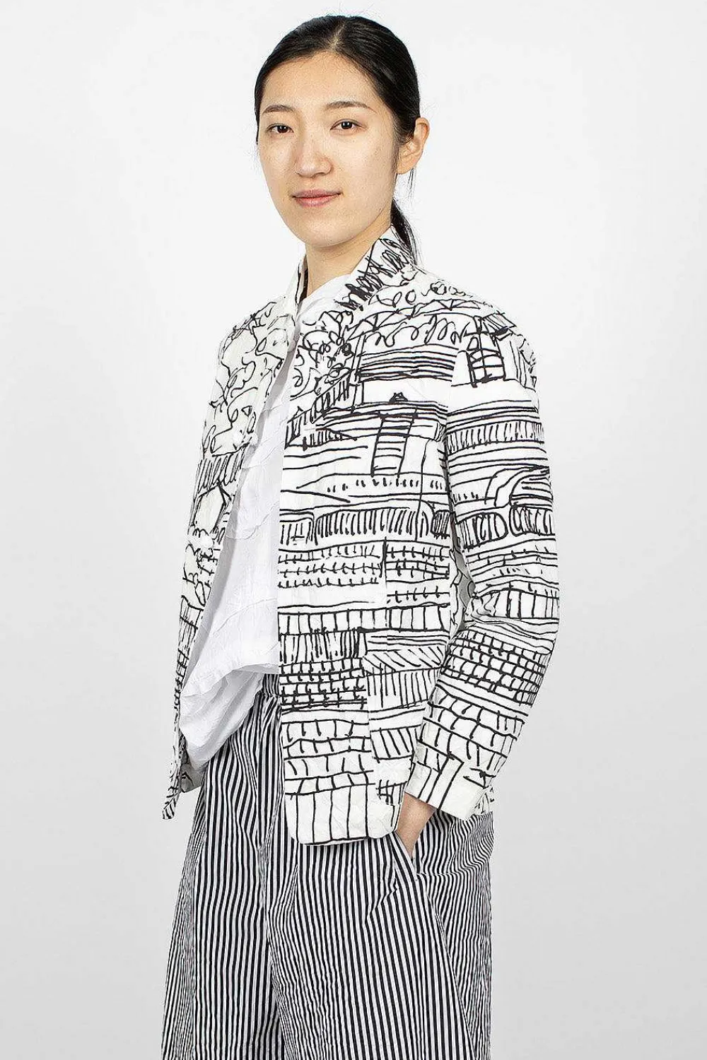 Daniela Gregis Equestrian Village Jacket Black/White| Outerwear