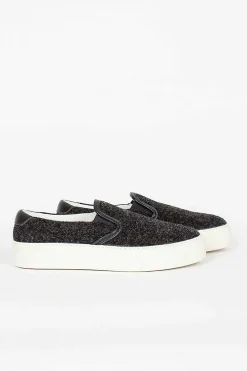 Sofie D'Hoore Fargo Felt Slip On Sneaker Charcoal| Sneakers