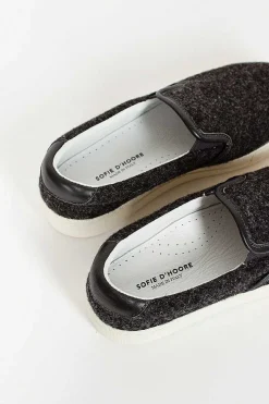 Sofie D'Hoore Fargo Felt Slip On Sneaker Charcoal| Sneakers