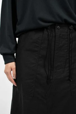 Needles Fatigue Skirt Black Sateen| Skirts