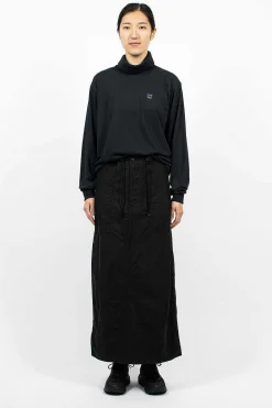 Needles Fatigue Skirt Black Sateen| Skirts