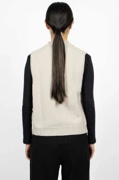 Margaret Howell Felted Wool Waistcoat Putty| Knitwear