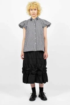 Simone Rocha Fishtail Skirt Gathered Ribbon Black| Skirts