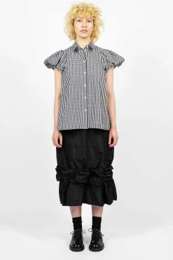 Simone Rocha Fishtail Skirt Gathered Ribbon Black| Skirts