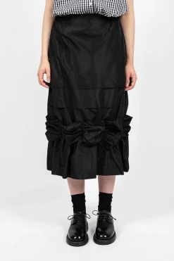 Simone Rocha Fishtail Skirt Gathered Ribbon Black| Skirts
