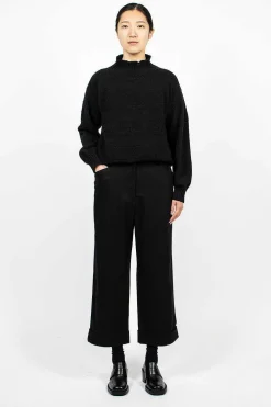 Margaret Howell Flannel Cropped Trouser Dark Navy| Trousers