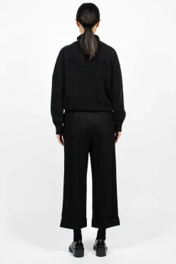Margaret Howell Flannel Cropped Trouser Dark Navy| Trousers