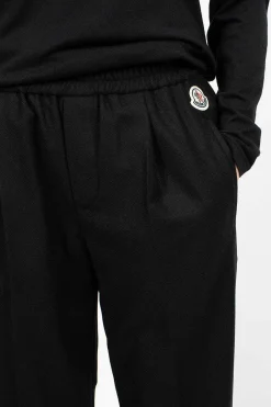 Moncler Flannel Jogging Trousers Black| Trousers