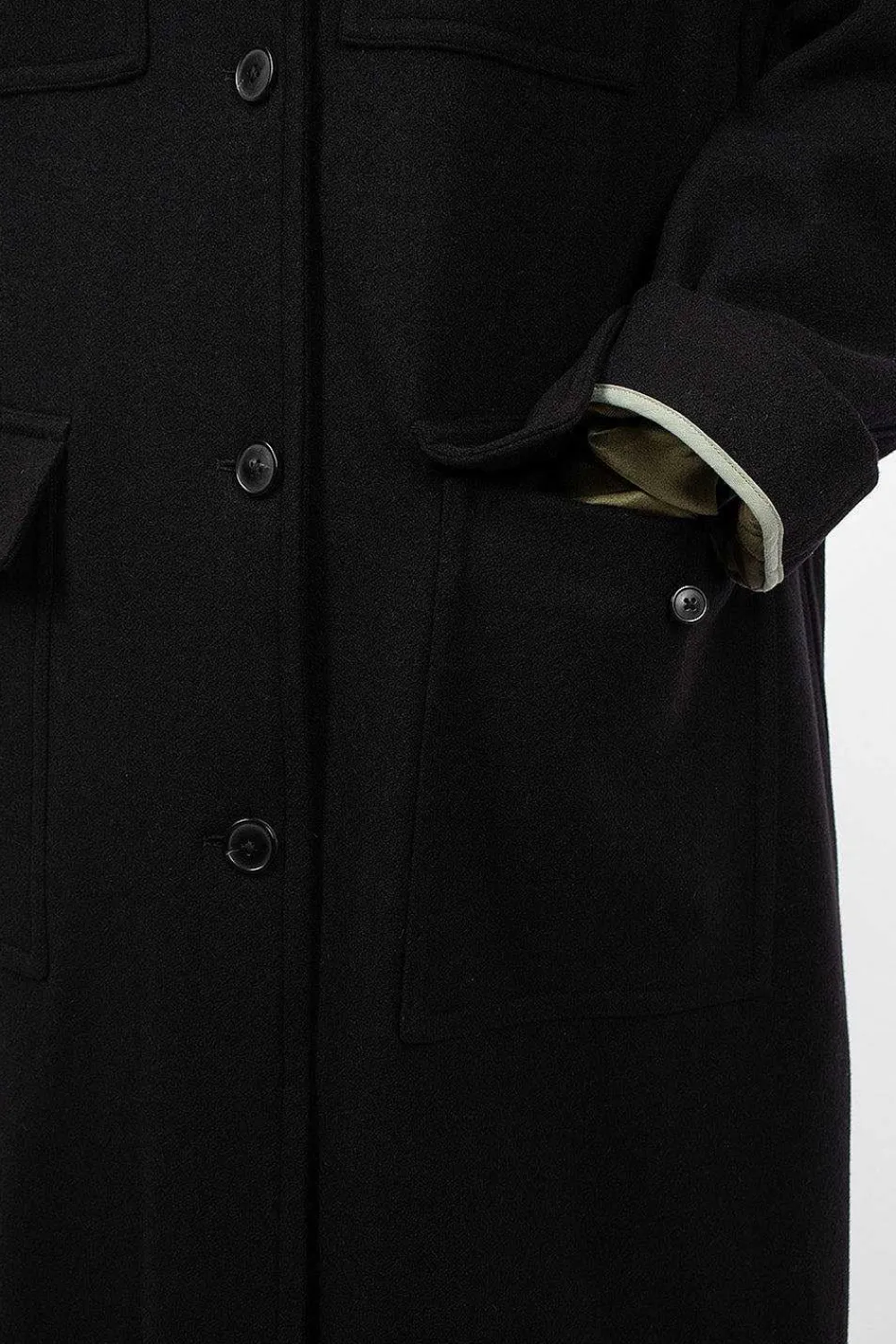 Dries Van Noten Flap Pocket Coat Black| Outerwear