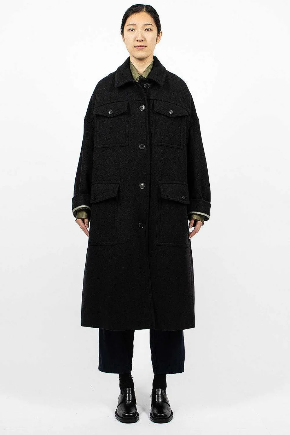 Dries Van Noten Flap Pocket Coat Black| Outerwear