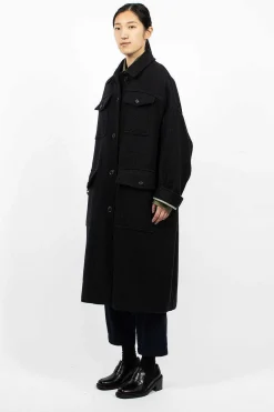 Dries Van Noten Flap Pocket Coat Black| Outerwear