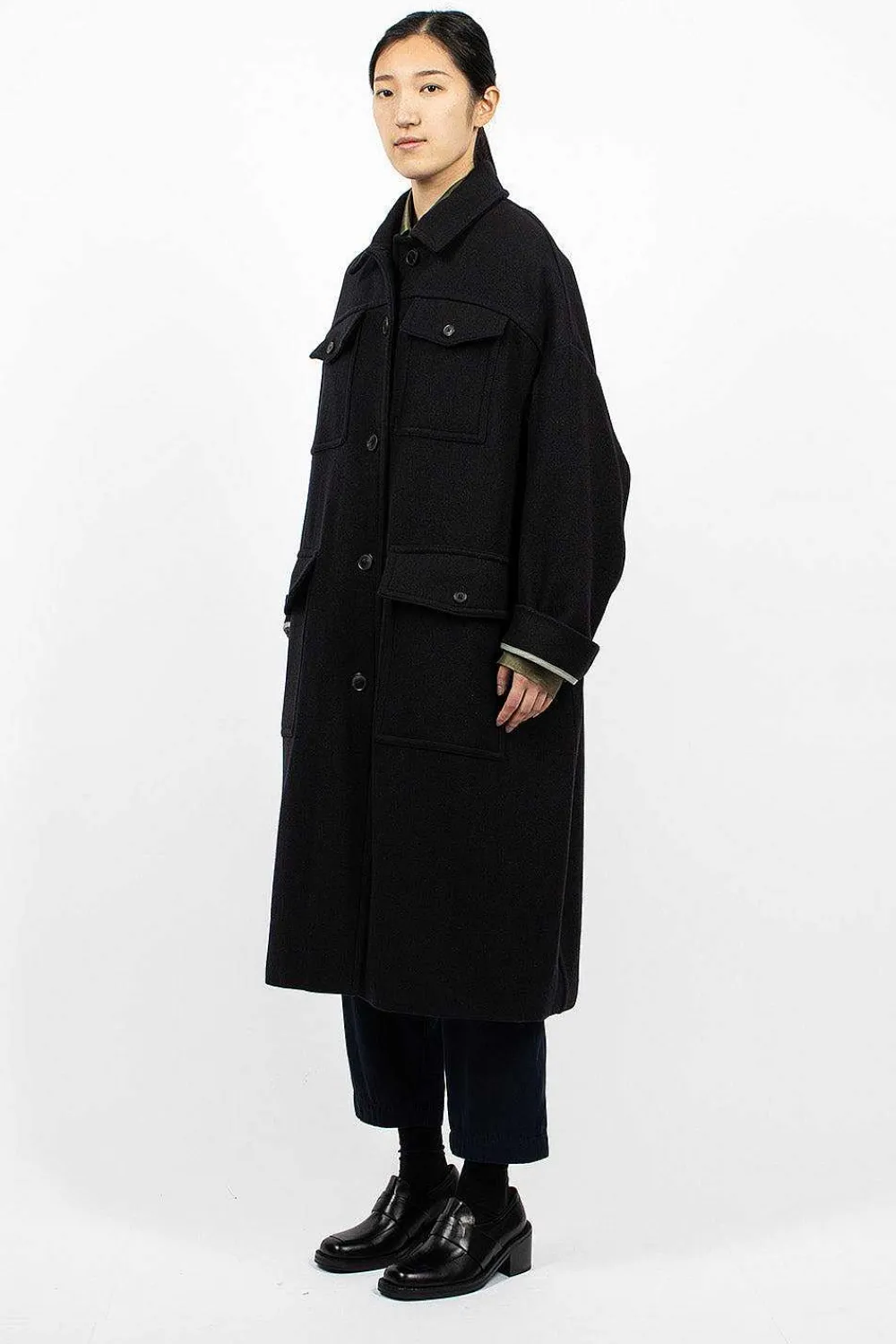 Dries Van Noten Flap Pocket Coat Black| Outerwear