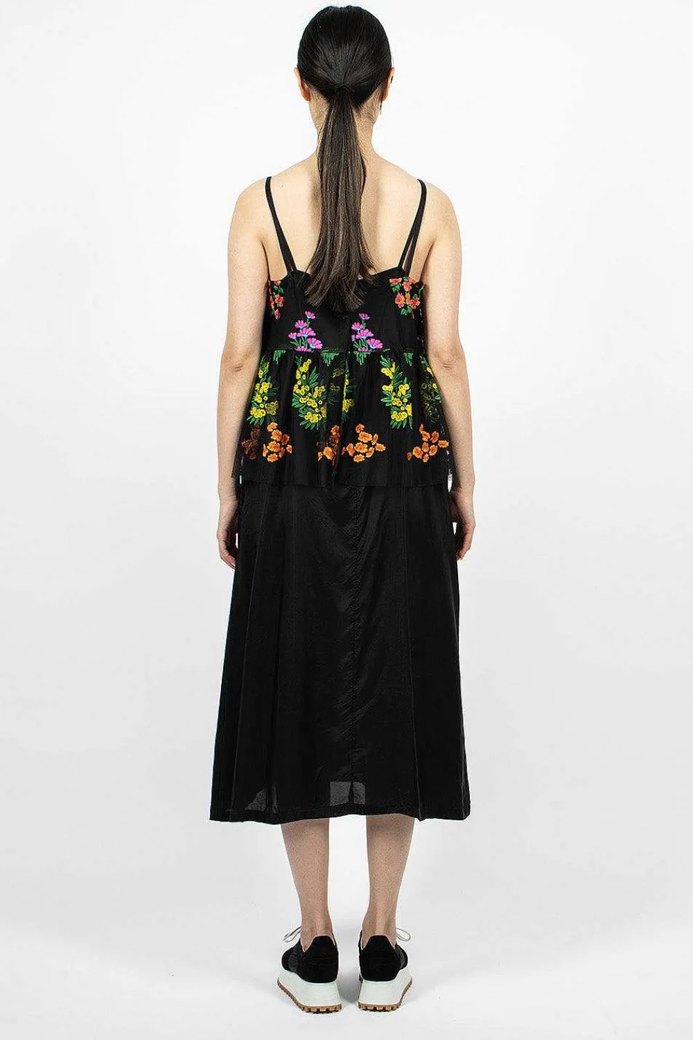 Comme Des Garçons Comme Des Garçons Floral Overlay Dress Black| Dresses