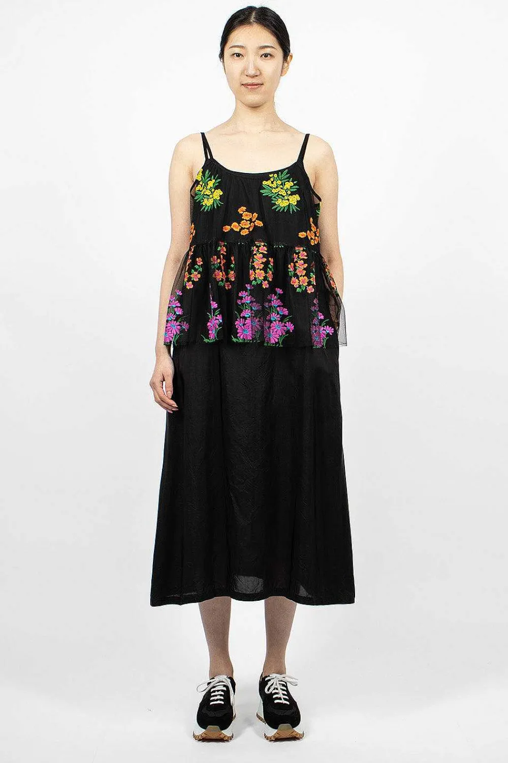 Comme Des Garçons Comme Des Garçons Floral Overlay Dress Black| Dresses