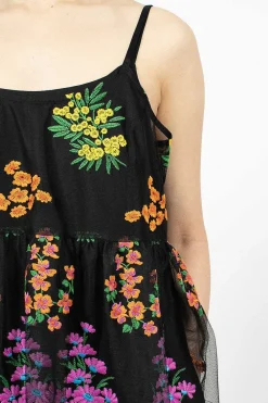 Comme Des Garçons Comme Des Garçons Floral Overlay Dress Black| Dresses