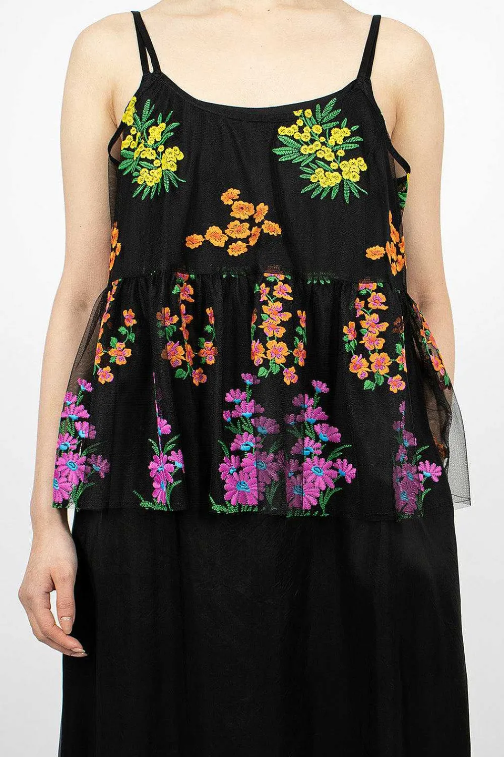 Comme Des Garçons Comme Des Garçons Floral Overlay Dress Black| Dresses