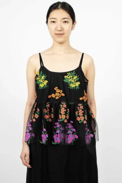 Comme Des Garçons Comme Des Garçons Floral Overlay Dress Black| Dresses