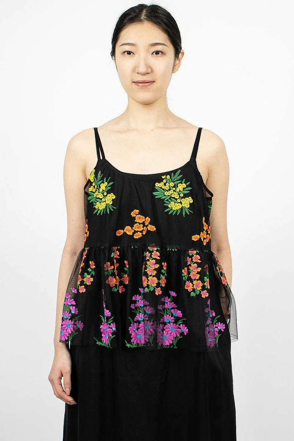 Comme Des Garçons Comme Des Garçons Floral Overlay Dress Black| Dresses