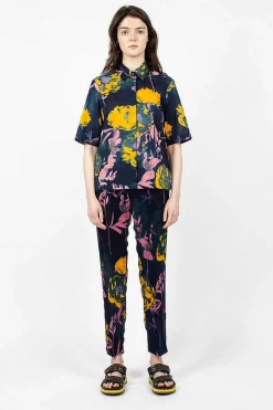 Dries Van Noten Floral Pants Navy| Trousers
