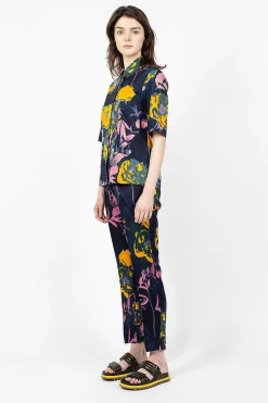 Dries Van Noten Floral Pants Navy| Trousers