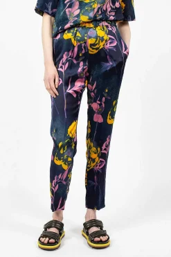 Dries Van Noten Floral Pants Navy| Trousers