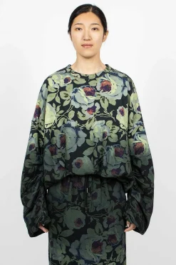 Dries Van Noten Floral Sweatshirt Dip Dye| Tops