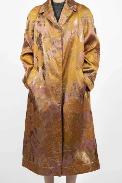 Dries Van Noten Floral Tapestry Coat Old Rose| Outerwear