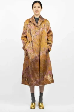 Dries Van Noten Floral Tapestry Coat Old Rose| Outerwear