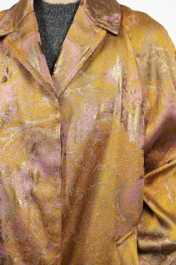 Dries Van Noten Floral Tapestry Coat Old Rose| Outerwear