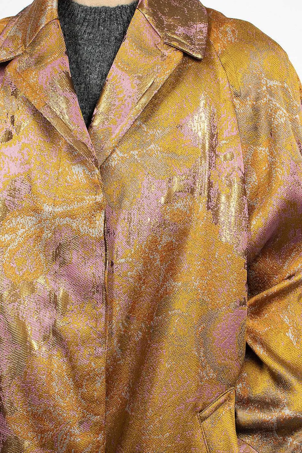 Dries Van Noten Floral Tapestry Coat Old Rose| Outerwear