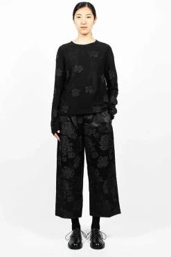 Comme Des Garçons Comme Des Garçons Floral Trouser Black| Trousers